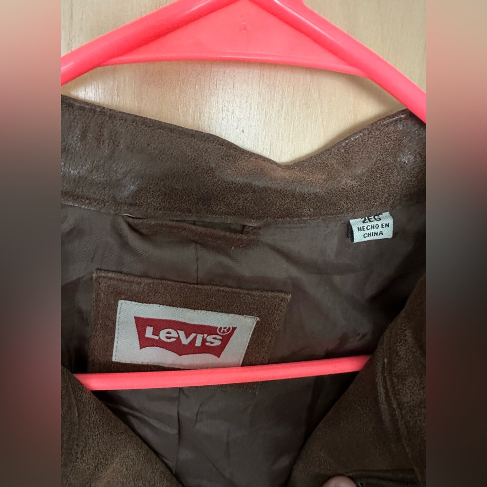 Levi’s Brown Suede Leather Moto Jacket Women Size XXL - Picture 7 of 10